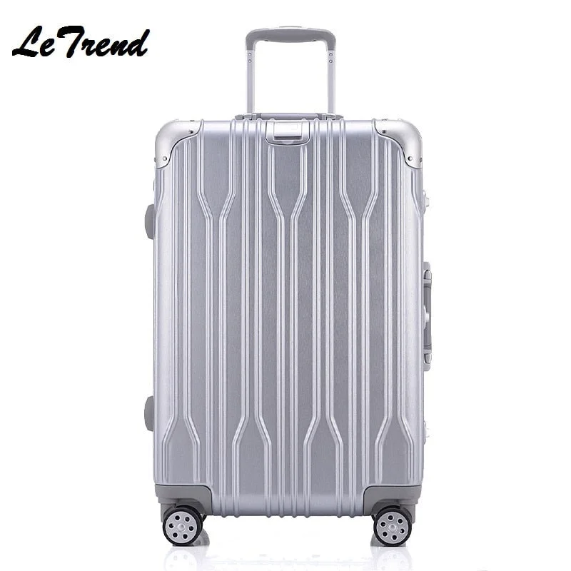 rugged suitcase for harsh travel -20 24 26 29 Inch Durable Rolling Luggage Tsa Aluminium Frame+Abs Trolley Solid Travel Bag Women