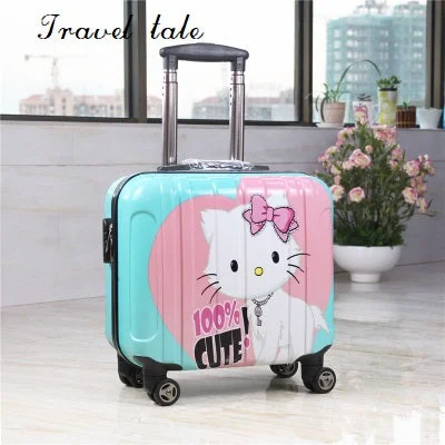 rugged suitcase for extreme conditions -Travel Tale  Super Light The Pc Cartoon Fashion 18 Inch Sizes Rolling Luggage Spinner Brand