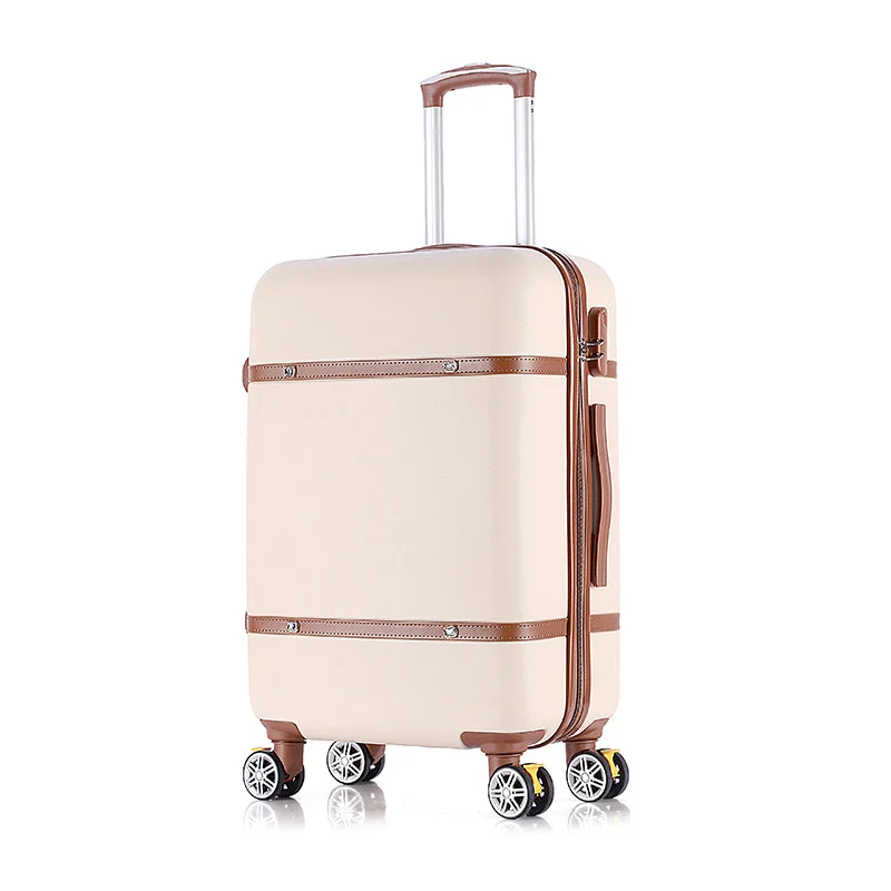 travel-ready suitcase for quick packing -Retro Luggage Trolley Luggage Female 24 Universal Wheels Luggage Bag Travel Bag 20 Box,Retro Abs=Pc