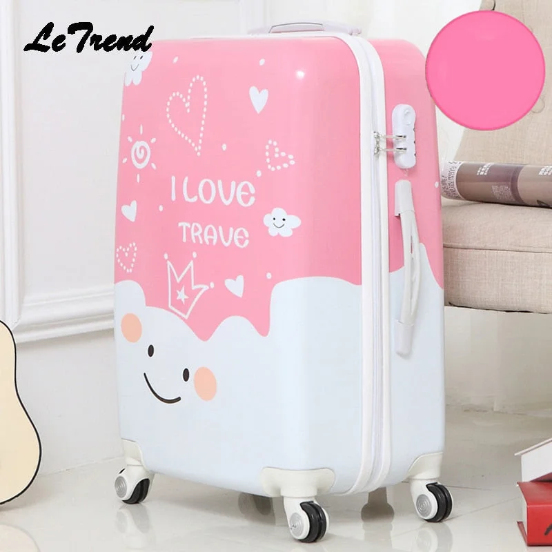 lightweight suitcase for young kids -Letrend Cute Cartoon Student Rolling Luggage Spinner Children Trolley Suitcase Wheels Kids Carry On