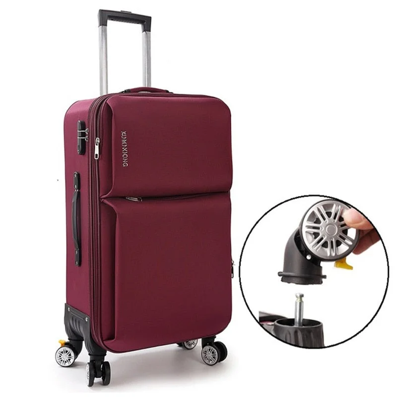 affordable suitcase for thrifty travel -Oxford Trolley Wheeled Suitcase Business Large Travel Bag 20"-26" Luggage Bag Men'S / Women'S