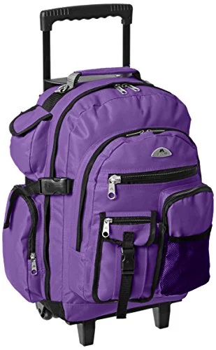 premium backpack for quality -Everest Deluxe Wheeled Backpack, Dark Purple, One Size