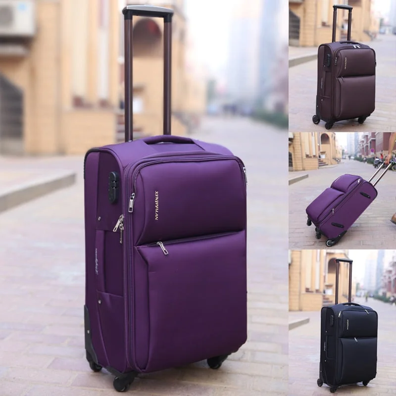 wheeled suitcase for convenience -20 Inch Women And Men Oxford Travel Luggage Bags On Universal Wheels,Cheap Trolley Luggage