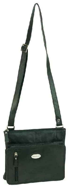 oversized travel crossbody bag-oversized travel crossbody bagFranco Bonini. -1308 Leather Crossbody sling - Black