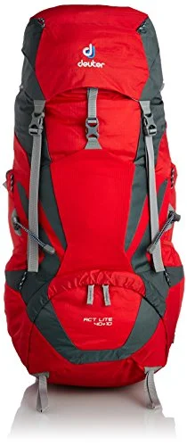 luxury backpack for high-end -Deuter Act Lite 40 + 10 Ultralight Trekking Backpack, Fire / Granite