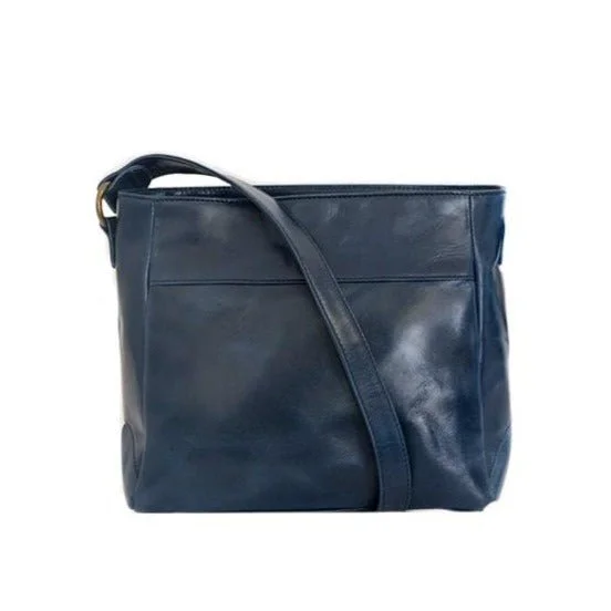 orange satin shoulder bag-Zemp Vancouver Shoulder Bag | Navy