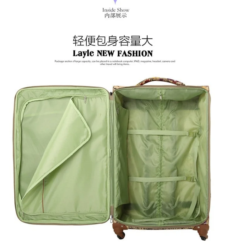 waterproof suitcase for wet climates -Wholesale!20 24 28" Oxford Fabric Flower Printed Trolley Luggage Suitcases Bags Set,Large