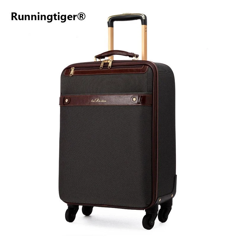 travel suitcase for summer vacations -Stylish Oxford Cloth Luxury Men'S/Girl'S Rolling Luggage 16-Inch Boarding 22-Inch High-Quality