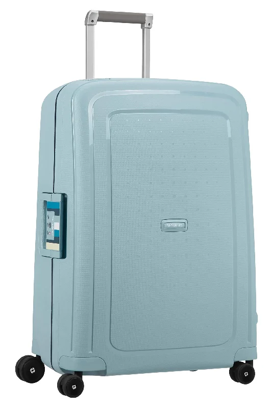 eco-friendly suitcase for green travel -Samsonite Spinner 69, Blue (Stone Blue Stripes)