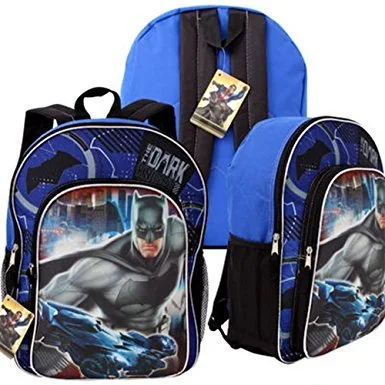 portable backpack for short stays -Dc Comics Batman V Superman Backpack With Front Pocket - 15"