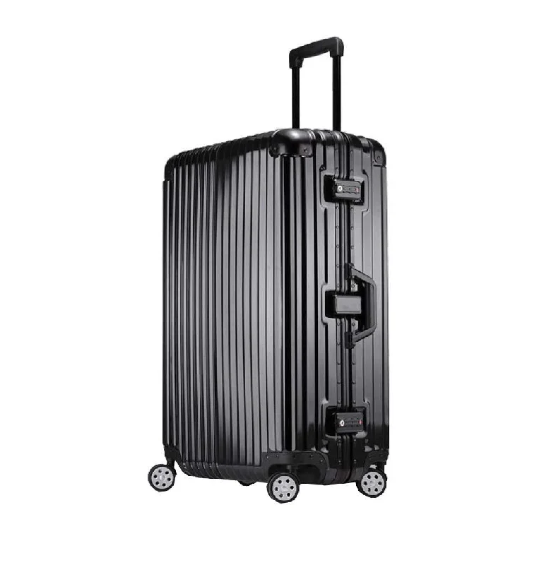 blue suitcase for travel -Trolley Suitcase, Caster Suitcase Trolley Suitcase, Retractable Suitcase, Hard-Shell Suitcase With Tsa Lock And 4 Casters, Black, 22 inch