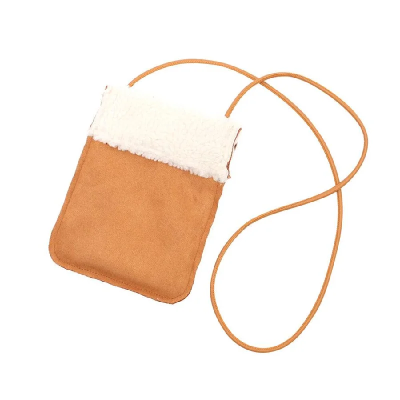 navy leather shoulder bag-SENBADO Fur Cuff Shoulder Caramel  (95g)