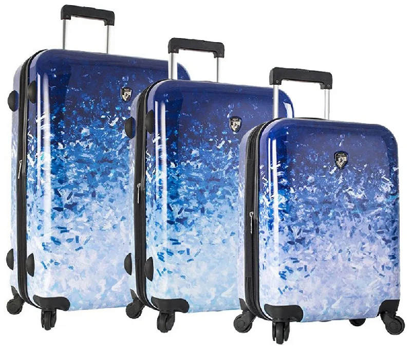 modern suitcase for city travel -Heys America Blue Skies 3 Piece Spinner Set