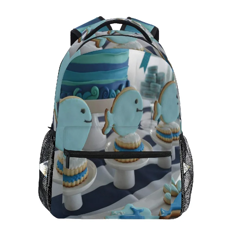 colorful backpack for fun journeys -Backpack Baby Whale Themed School Bags Bookbags for Teen/Girls