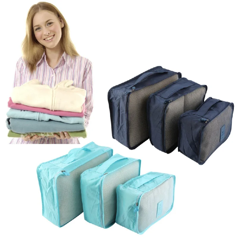 large suitcase for holiday trips -6Pcs/Set Waterproof Clothes Storage Bag Packing Cube Travel Luggage Organizer Cheap Price