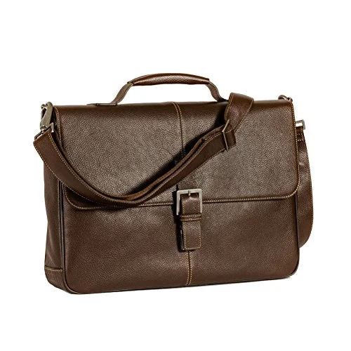 small duffel bags for daily use -Boconi Tyler Tumbled Brokers Bag (Coffee With Khaki)