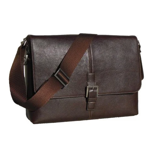 lightweight duffel bags for camping -Boconi Men'S Tyler Tumbled Single Buckle Messenger In Coffee Leather W/ Khaki