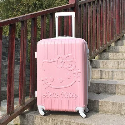 pink luggage