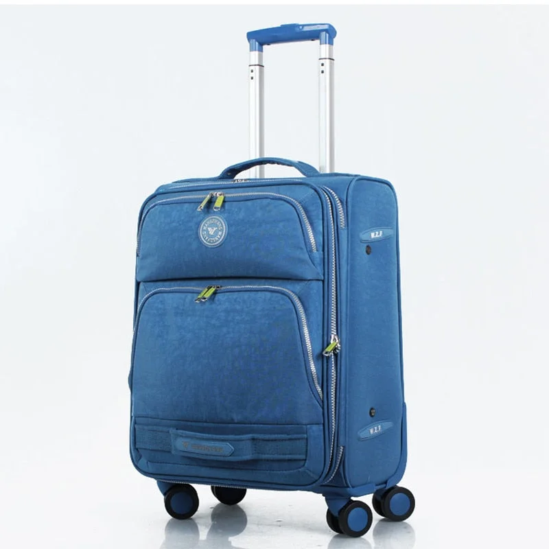 affordable suitcase for young adults -Water Wash Cloth Fabric Waterproof Travel Bag Luggage Bag Universal Wheels Trolley Luggage