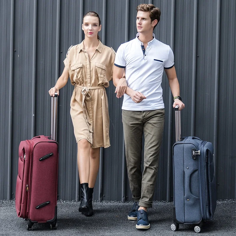 large suitcase for holiday trips -Cool Fluid Oxford Fabric Box Luggage Female Universal Wheels Trolley Luggage Bag Travel Bag Male