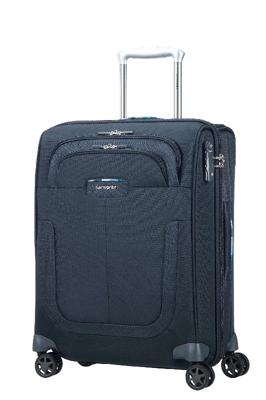 medium suitcase for regular travel -Samsonite Spinner 55, Dark Blue