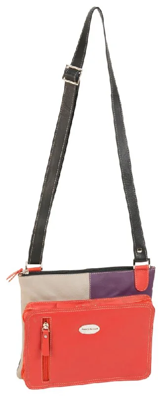 handmade leather crossbody bag-handmade leather crossbody bagFranco Bonini - 1308 Leather crossbydy sling - Orange Multi