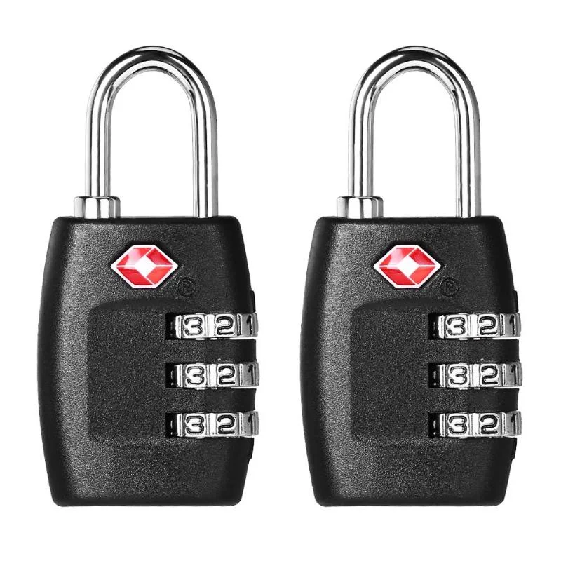 compact suitcase for fast travel -2Pcs/Set Resettable Tsa Password Locks For Travel Luggage Suitcase Padlock Customs Code Lock