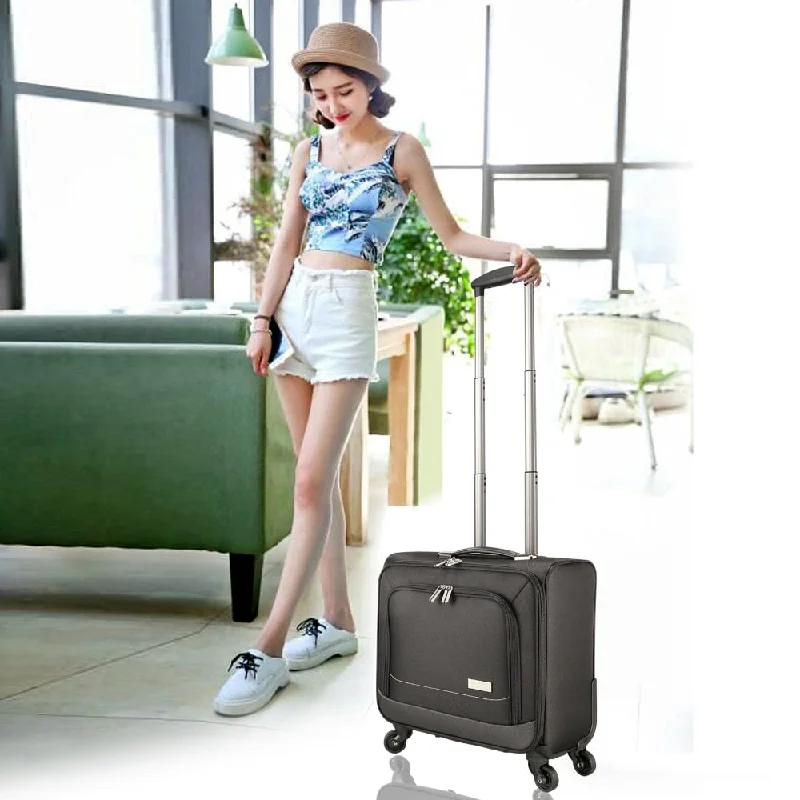 eco-friendly suitcase for mindful travel -16" Travel Rolling Luggage Bag On Wheel Rolling Suitcase Spinner Trolley Luggage Women & Men Travel