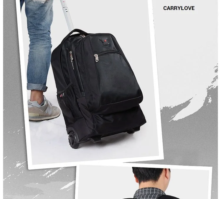 foldable suitcase for convenience -Carrylove Business 18 Size High Quality Nylon Luggage Spinner Brand Travel Suitcase