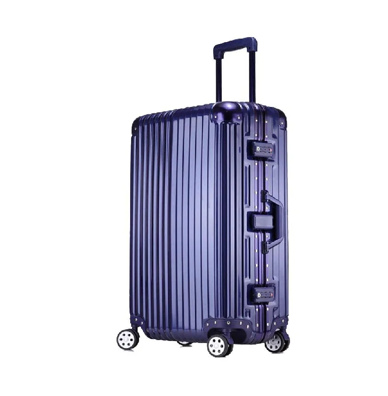 expandable suitcase for luggage -Trolley Suitcase, Caster Suitcase Trolley Suitcase, Retractable Suitcase, Hard-Shell Suitcase With Tsa Lock And 4 Casters, Blue, 24 inch