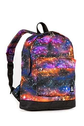 durable backpack for heavy loads -Everest Kids' Junior Pattern Backpack, Galaxy, One Size