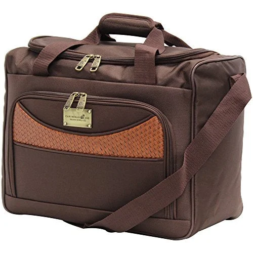 stylish duffel bags for trendy trips -Caribbean Joe 16 Inch Weekend Gadget Bag, Chocolate Brown, One Size