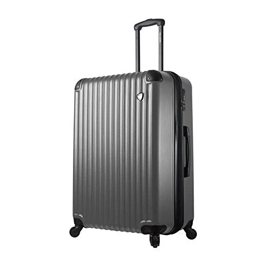 designer suitcase for premium style -Mia Toro Italy Rotolo Hardside 28" Spinner, Silver