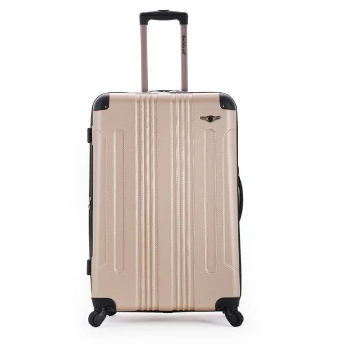 rolling suitcase for smooth trips -Rockland Hard 28" Spinner Luggage, Champagne