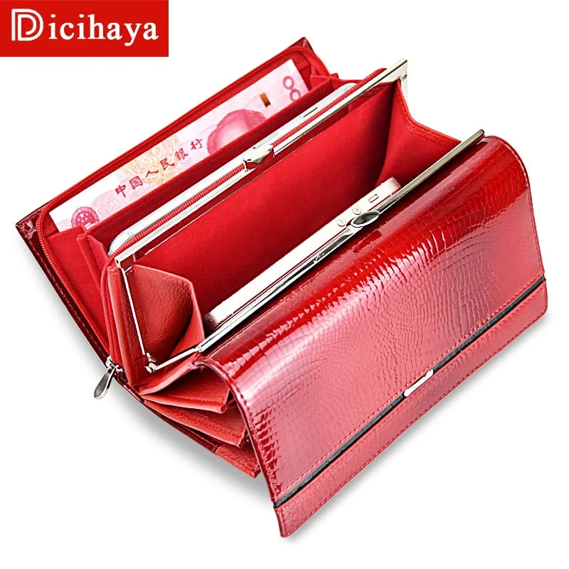 compact party purses & wallets-compact party purses & walletsDicihaya Genuine Leather Women Wallet Multifunction Womens Wallets Brand Purses Carteira Femme