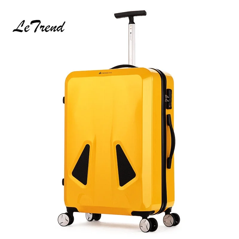 pink suitcase for fashion -Letrend Fashion Creative Rolling Luggage Spinner Suitcases Wheels Women Trolley High-End Travel Bag