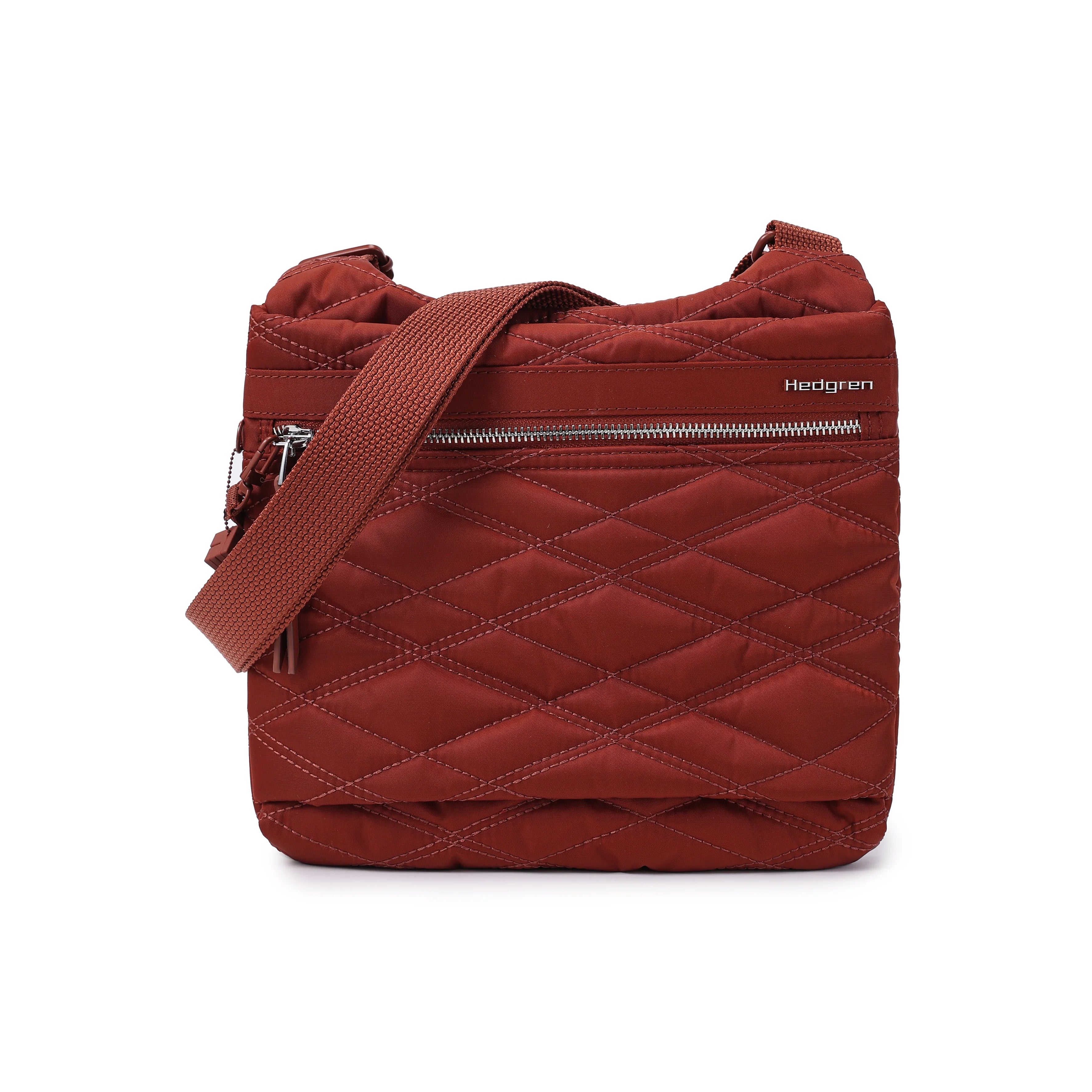 retro straw crossbody bag-retro straw crossbody bagHedgren - HIC419.857 Faith RFID crossbody - Quilted Brandy Brown