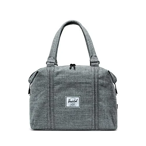 sleek silver shoulder bag-Herschel Strand Shoulder Bag, Raven Crosshatch, Classic 28.5L