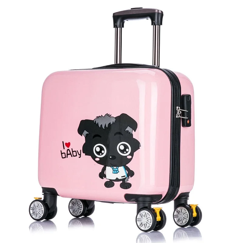 vintage suitcase for antique lovers -New Arrival!Children'S Lovely Cartoon Travel Luggage Bags On Universal Wheels,16Inches Pink Abs