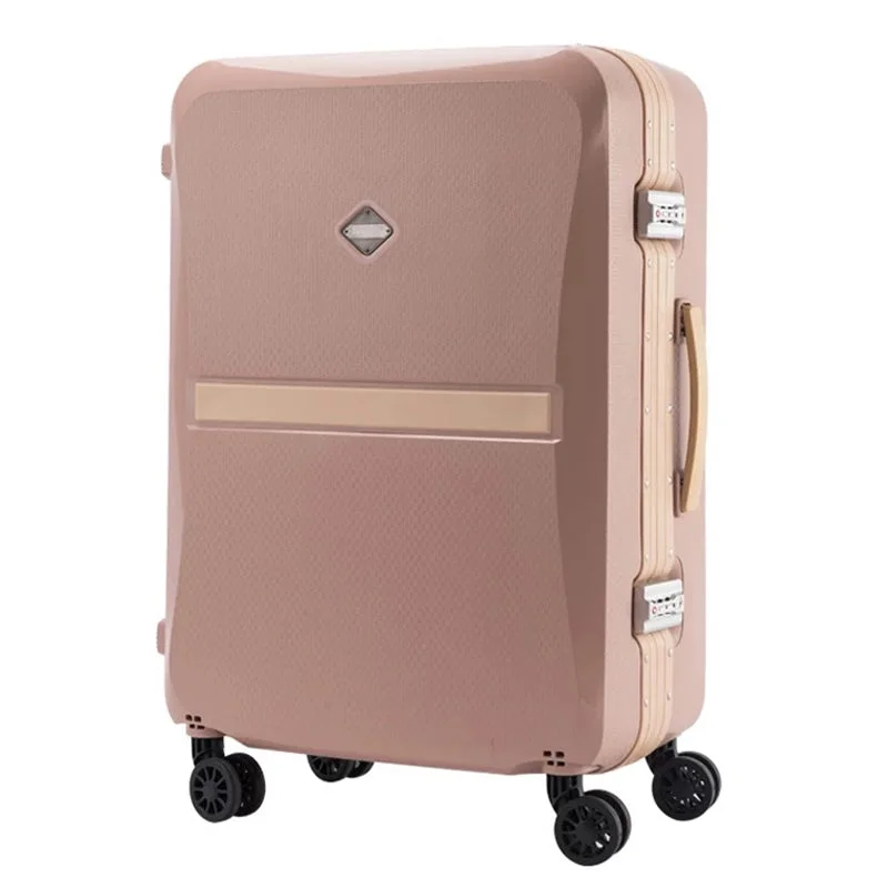 trendy suitcase for hip travel -Wheel Suitcase Rolling Luggage Strong Aluminum Rod Trolley Pp Material To Carry New Fashion Box