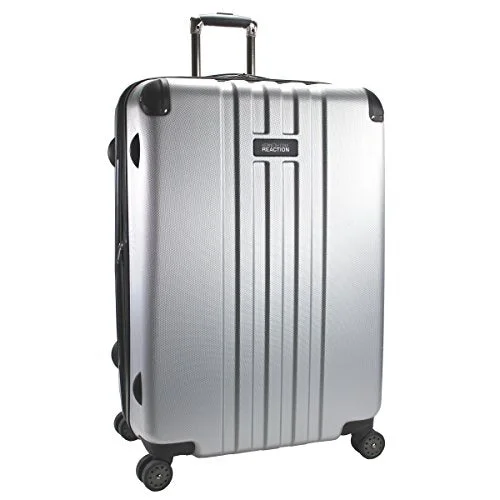 hard suitcase for solid protection -Kenneth Cole Reaction 28 Inch Abs Expandable 8-Wheel Upright Pullman Reverb, Light Silver, One Size