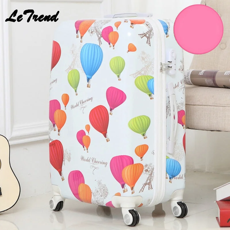 premium suitcase for elite travel -Letrend Fashion Student Abs Rolling Luggage Spinner Wheels Suitcase Trolley 20 Inch Women Travel