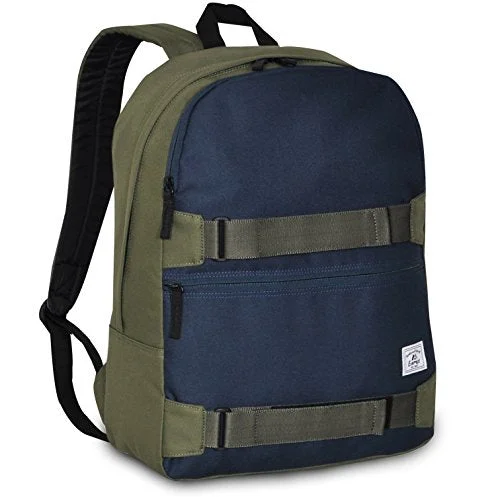 soft backpack for easy packing -Everest Grip Tape Skateboard Backpack, Olive/Navy, One Size