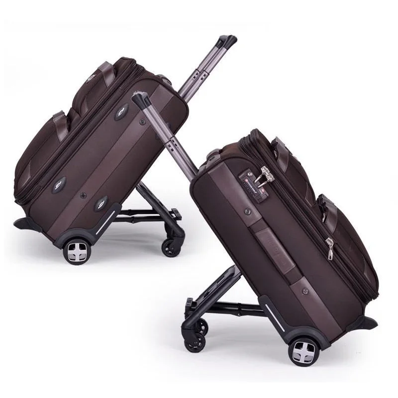 personalized suitcase with artwork -Letrend Multifun Men Business Rolling Luggage Casters Travel Duffle Wheel Suitcase Oxford Trolley