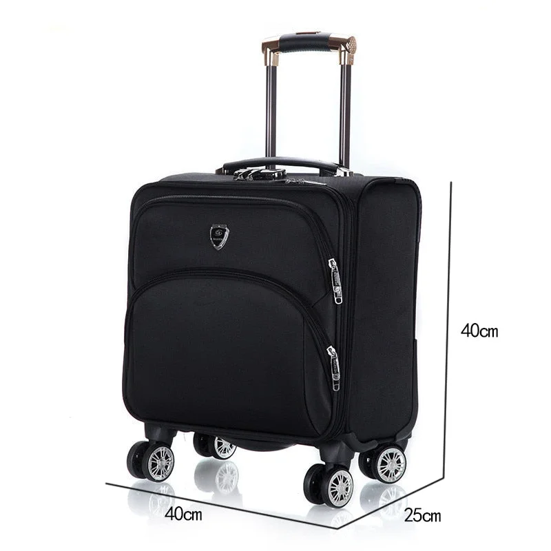 green suitcase for sustainable vibes -18 Inch Oxford Commercial Trolley Luggage High Quality Travel Suitcase Universal Wheel Aluminium