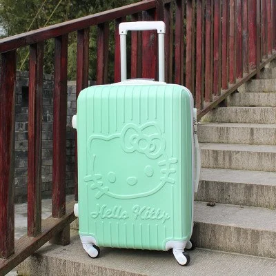 green luggage