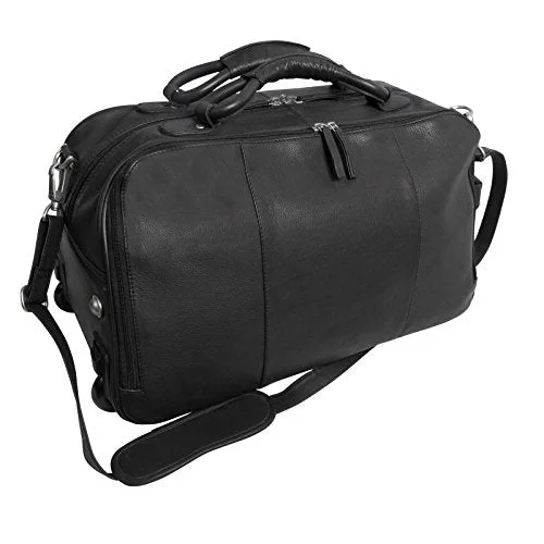 leather duffel bags for elegance -Canyon Outback Wildcat Canyon 20-Inch Rolling Leather Duffel Bag, Black, One Size