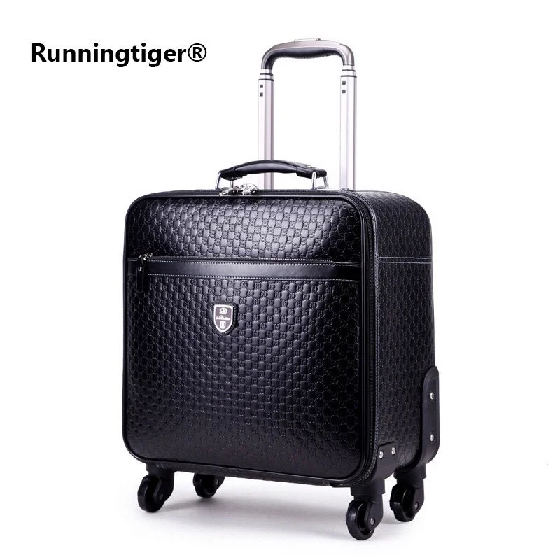 colorful suitcase for lively trips -16"20"24" Inch Luggage Suitcase Bag,Waterproof Pu Leather Travel Box With Wheel ,Rolling Trolley