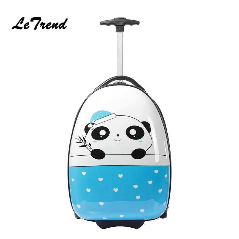 large suitcase for overseas vacations -Letrend Kids Rolling Luggage Spinner Wheel Suitcases For Children Cute Cartoon Trolley Travel