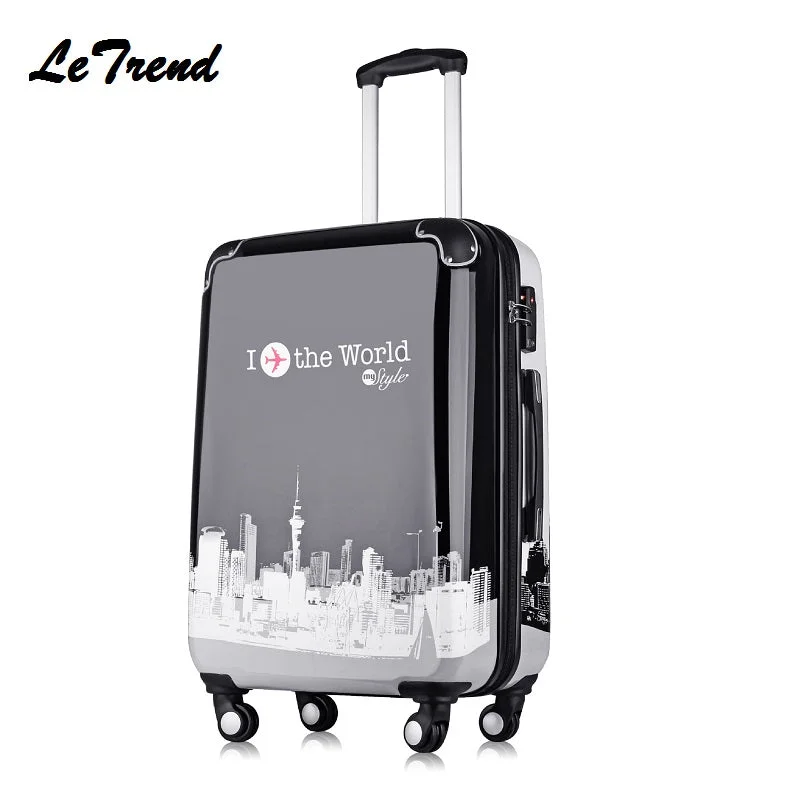 hard suitcase for protection -New 20 24 28 Inch Abs+Pc Rolling Luggage Zipper Trolley Solid Travel Bag 20' Women Boarding Bag